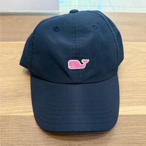 Vineyard Vines Navy Cap with Pink Embroidery